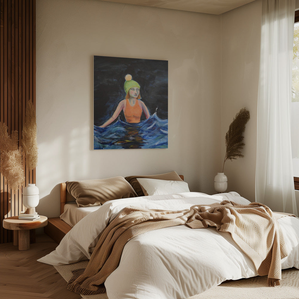 Wild Swimming in Ocean | Canvas