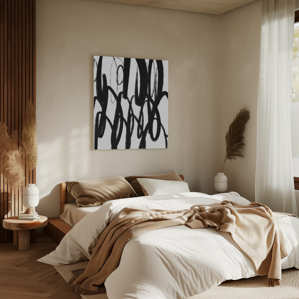 Black and White Brushstrokes | Canvas