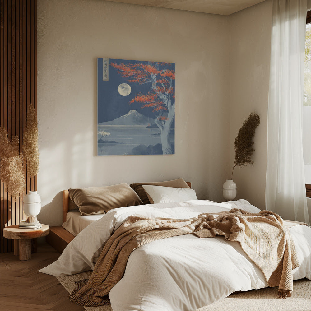 Crimson Leaves, Silent Steps | Canvas