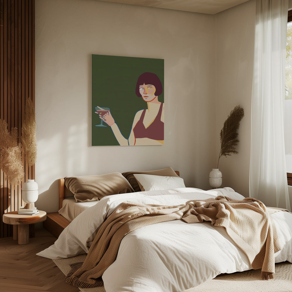 Lady with cocktail martini | Canvas