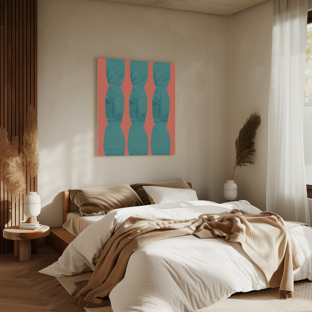 Turquoise & Coral Abstraction 7 | Canvas