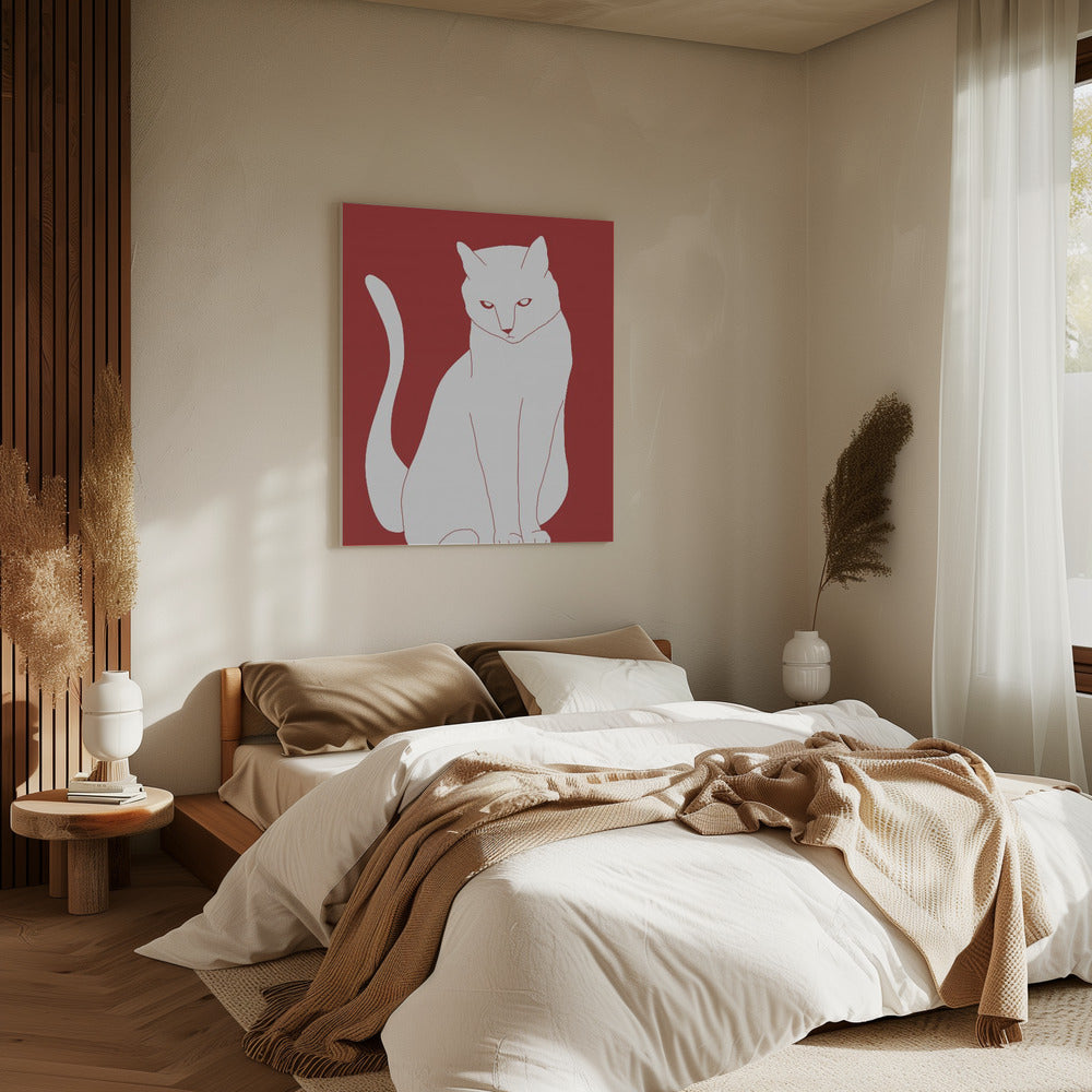 White and red cat | Canvas