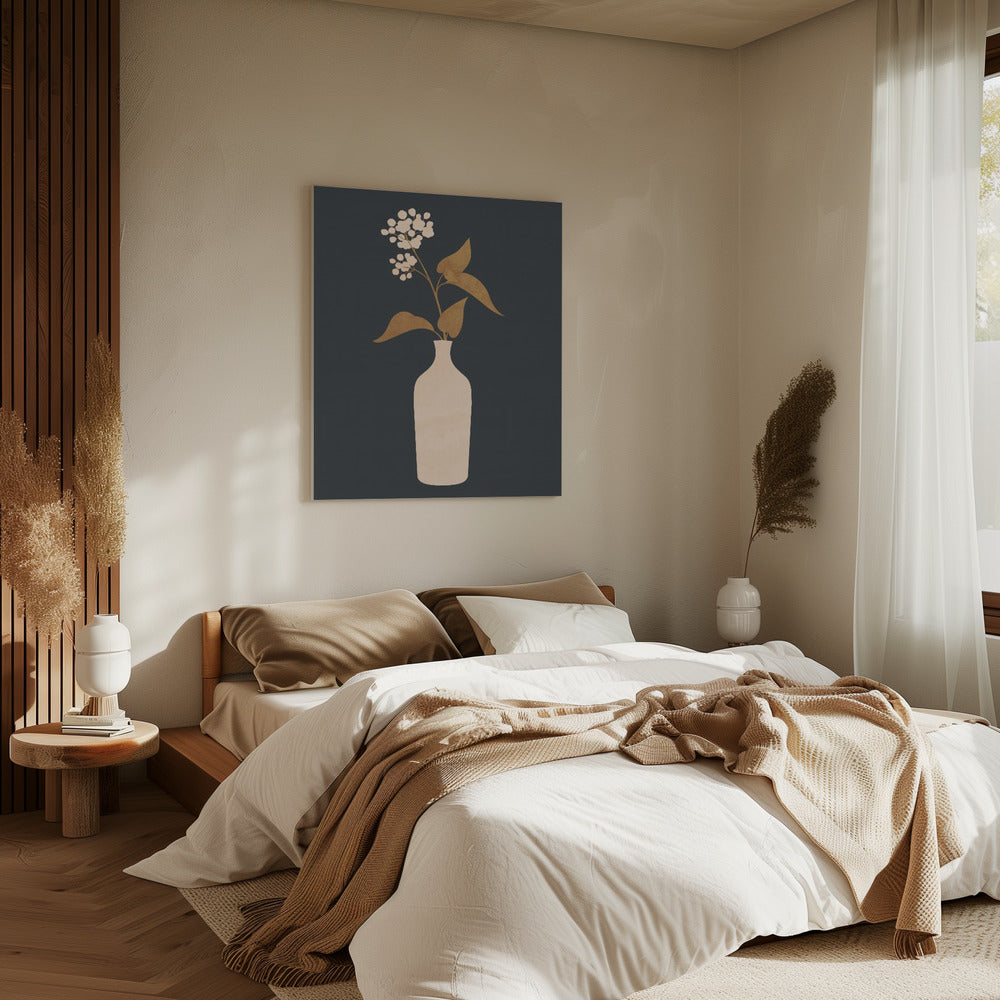 Minimal Abstract Art Vase Flower | Canvas