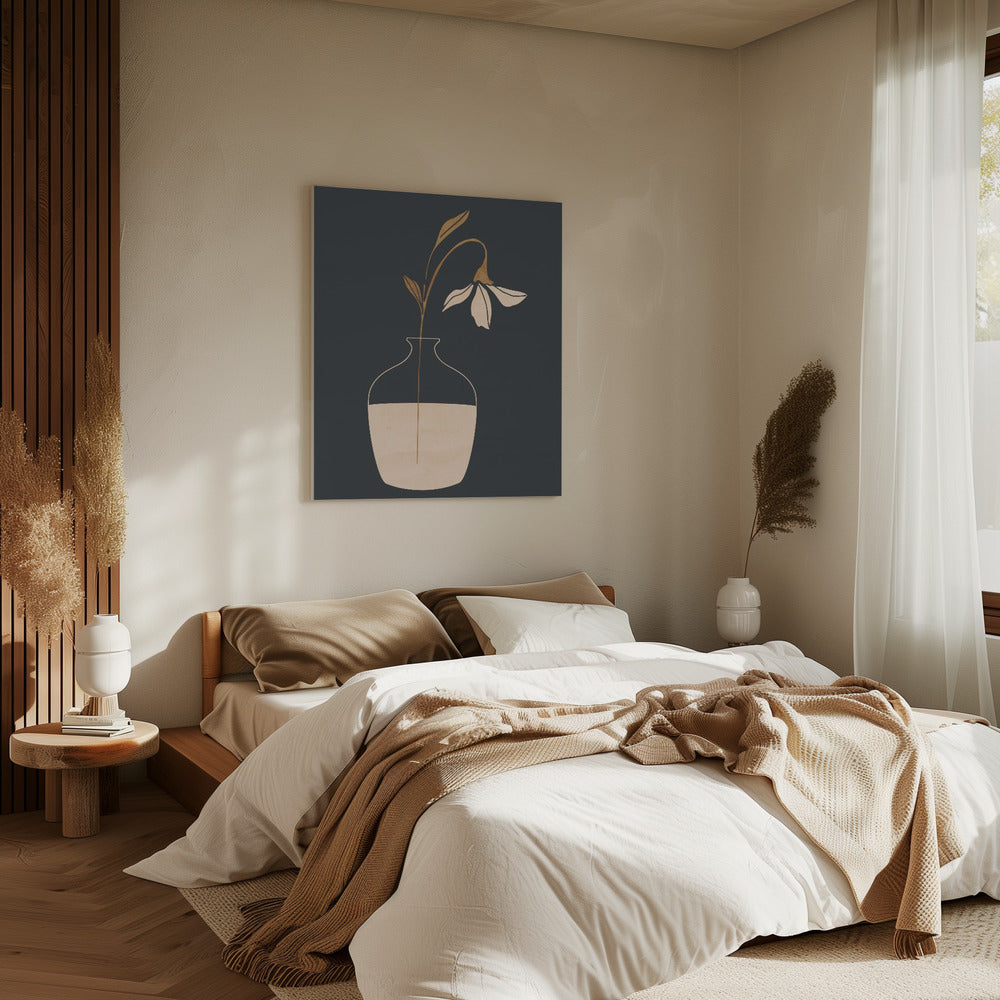 Minimal Abstract Art Vase Flower | Canvas