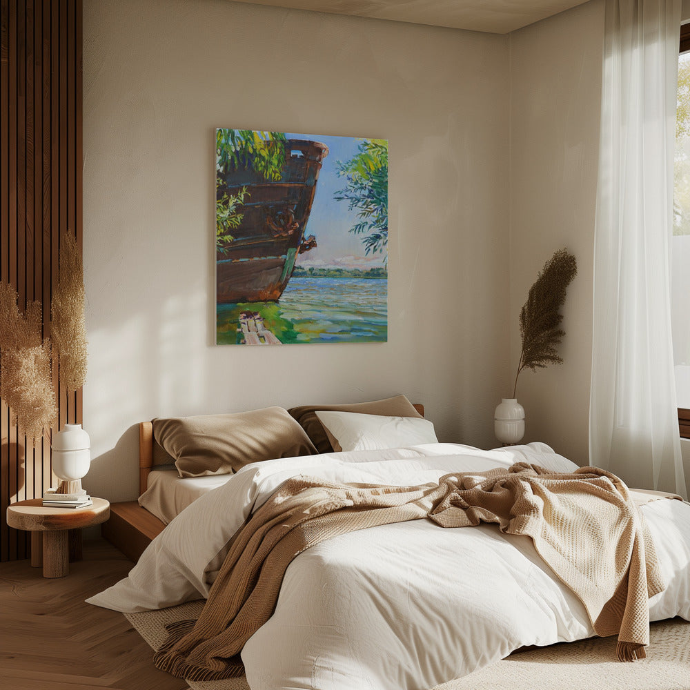 Ship On The River | Canvas