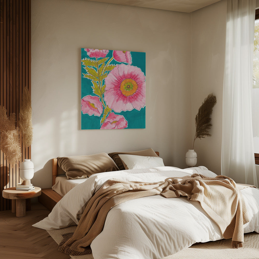 Watercolor Floral in Pink and Green by Alyssa Hamilton Art | Canvas