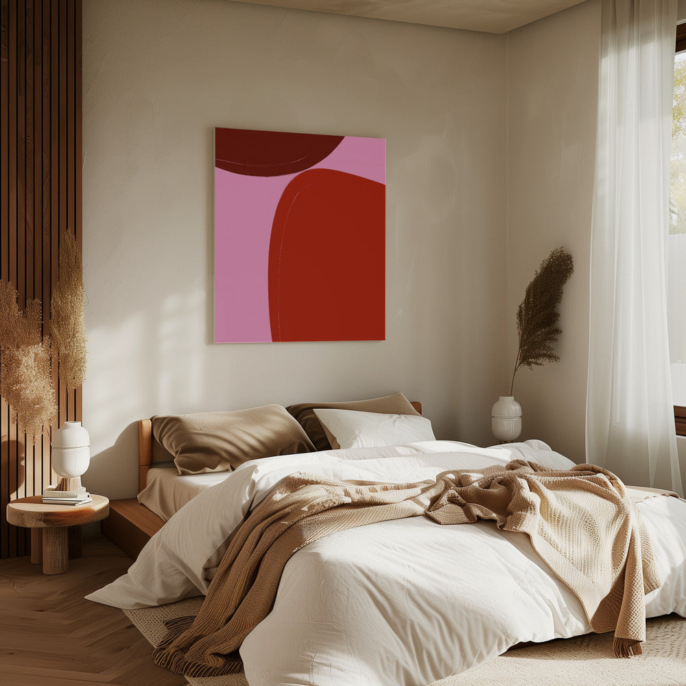 Curved Red Shapes | Canvas