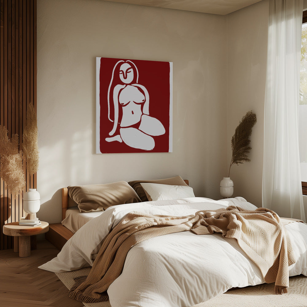 Stylized Nude Figure in a Seated Pose | Canvas