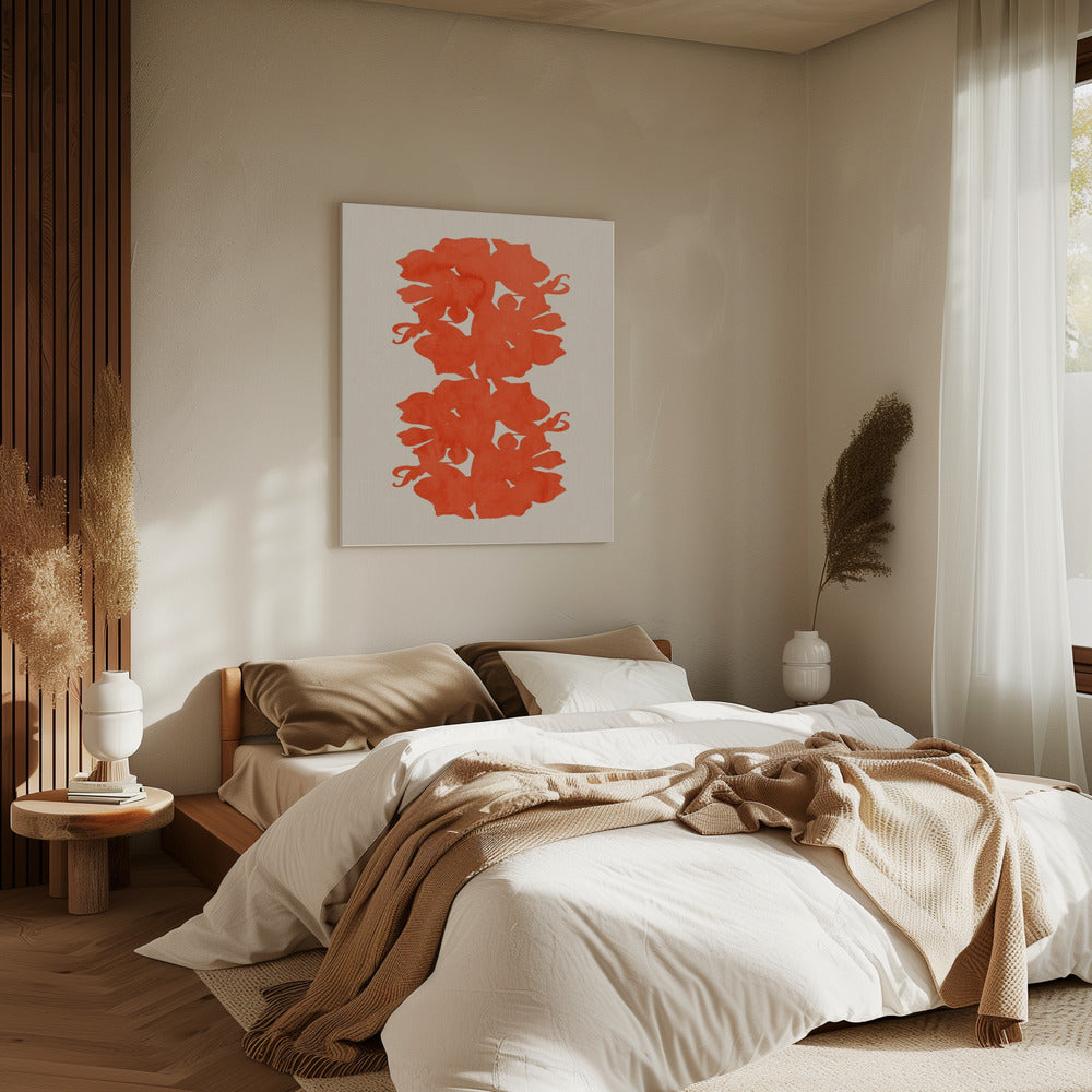 Orange Floral Silhouettes | Canvas