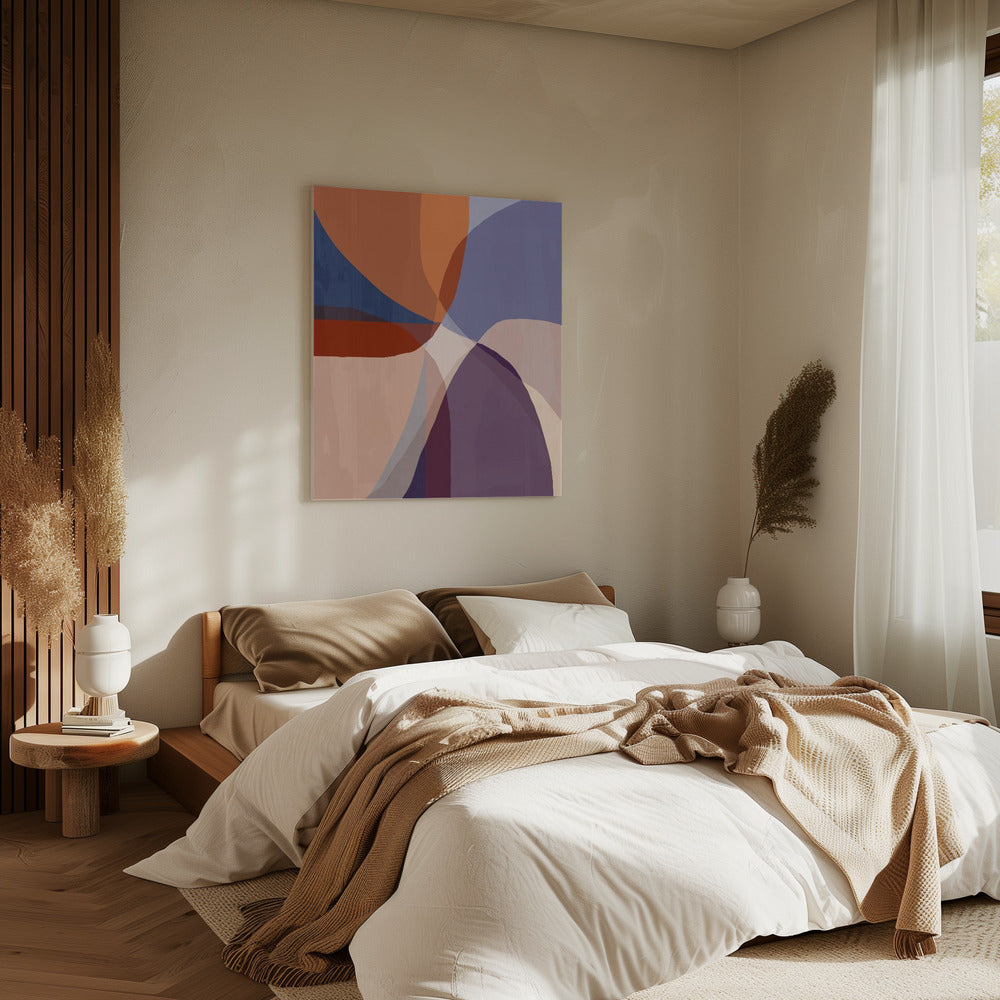 Organic Forms in Earthy and Blue Tones | Canvas