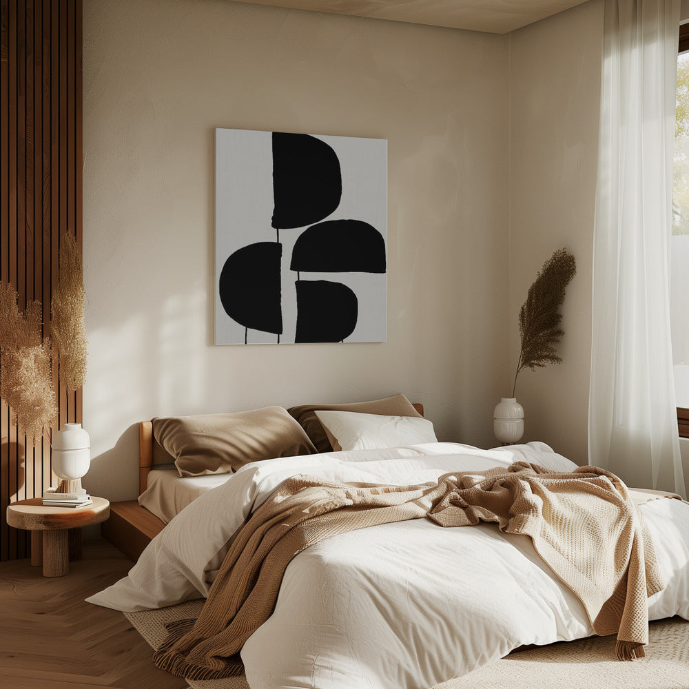 Minimalist Black Abstract Forms | Canvas