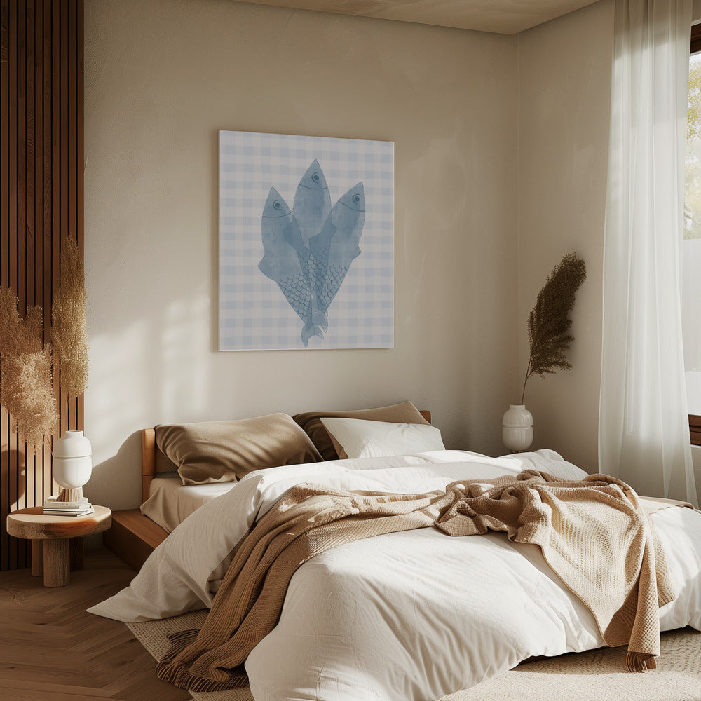 Three Blue Fish | Canvas