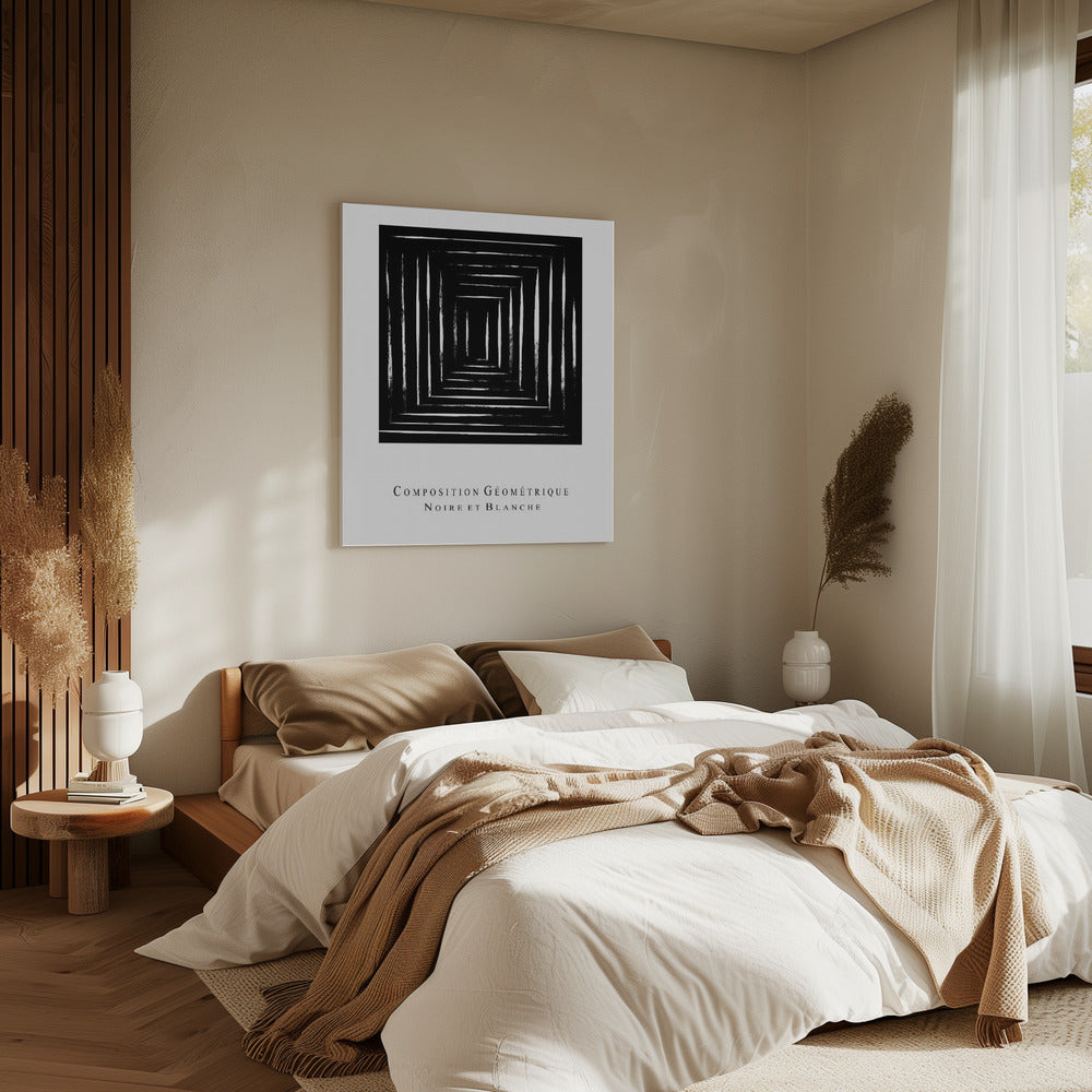 Composition Géométrique Noire et Blanche | Canvas