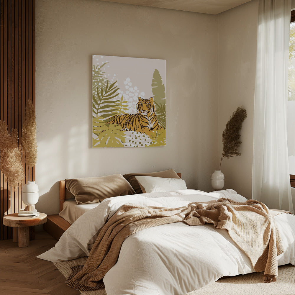 Tiger Laying Down By Cats and Dotz 30 X 42 Inches | Canvas