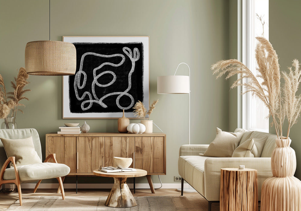 Black Scribble Lines 1 | Canvas