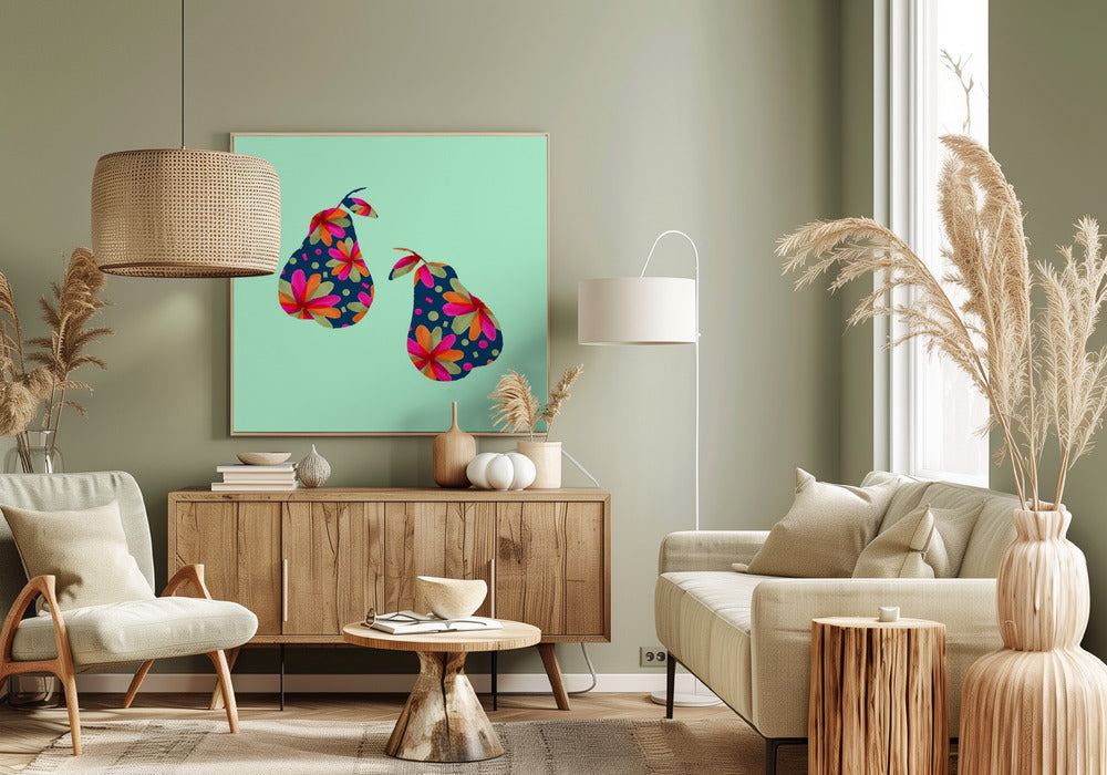 Pears In Pattern Art Print | Canvas