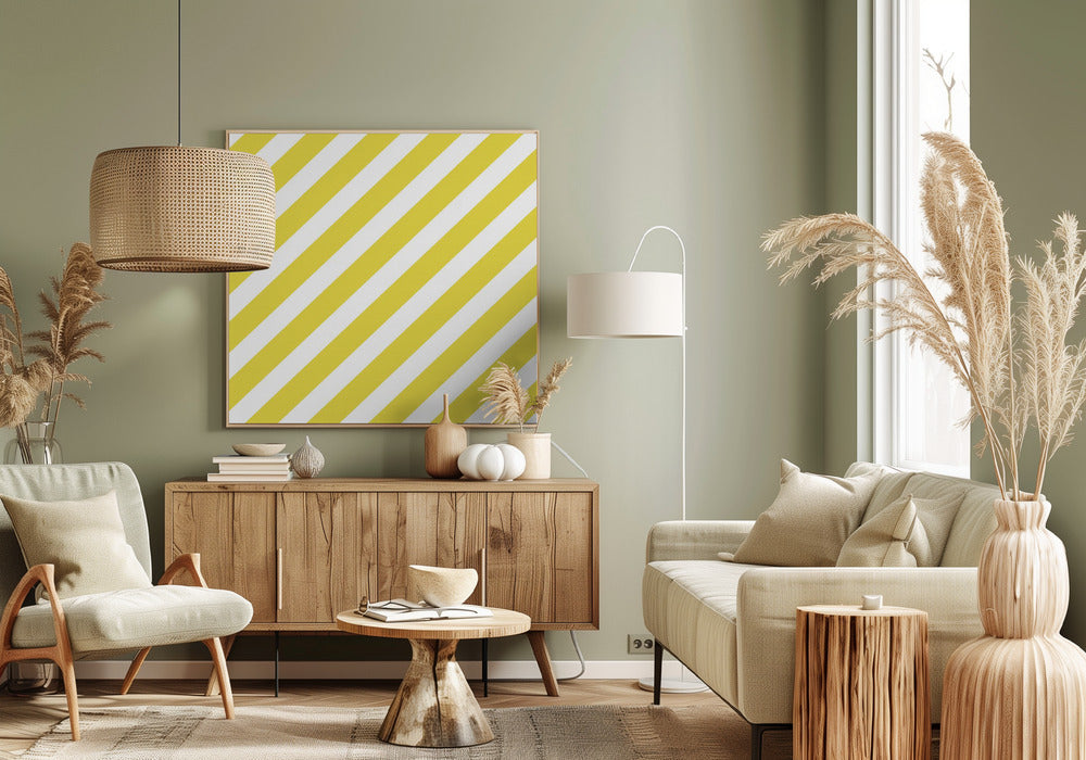 Yellow and White Stripes | Canvas