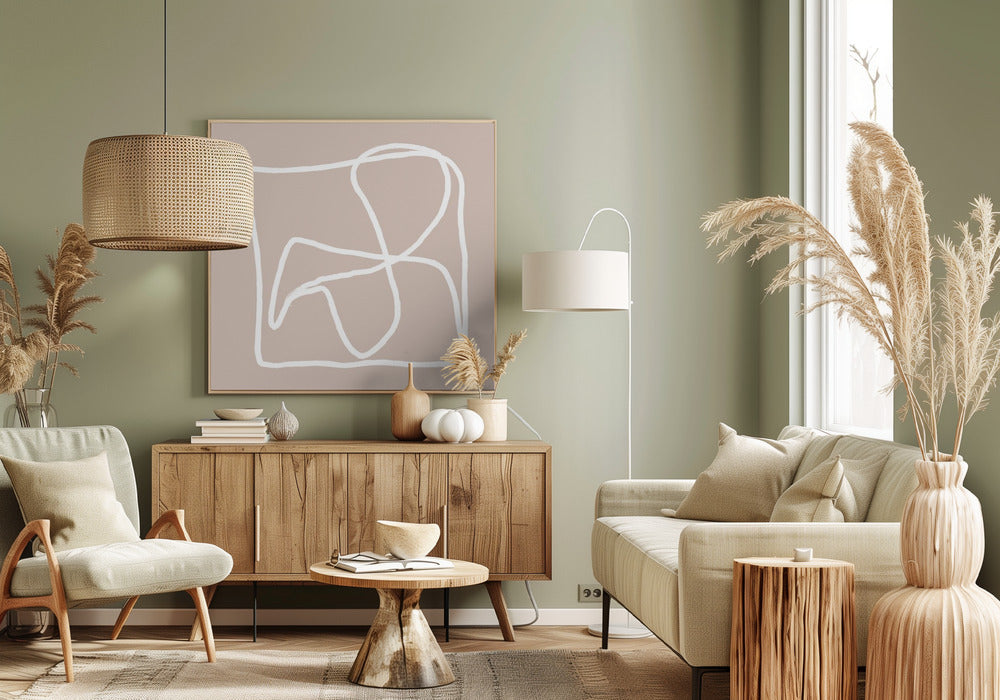 Beige abstract lines | Canvas