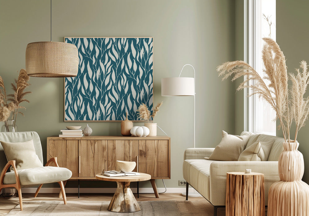 Tranquil Trailing Eucalyptus Branches Painted in Gouache | Canvas