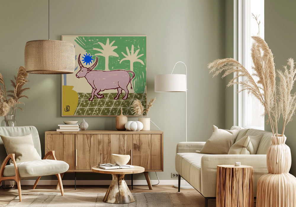 Azure Horned Oasis | Canvas