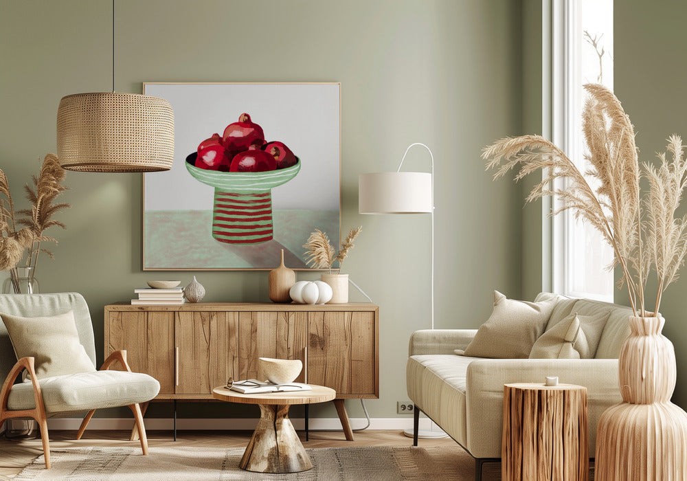 Pomegranate fruit bowl | Canvas