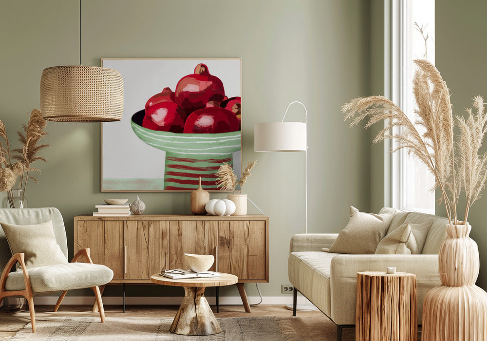 Pomegranates in bowl | Canvas