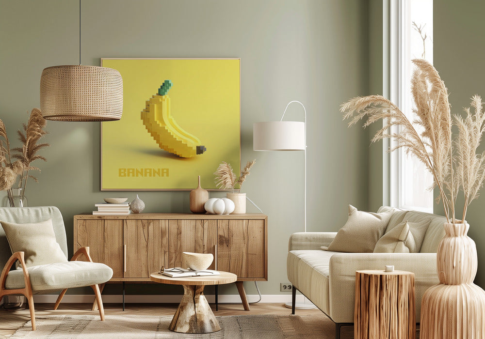 Pixelated Stylized Banana | Canvas