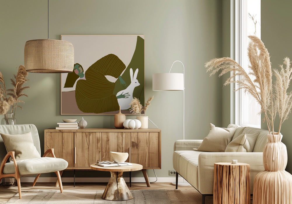 lady with rabbit | Canvas