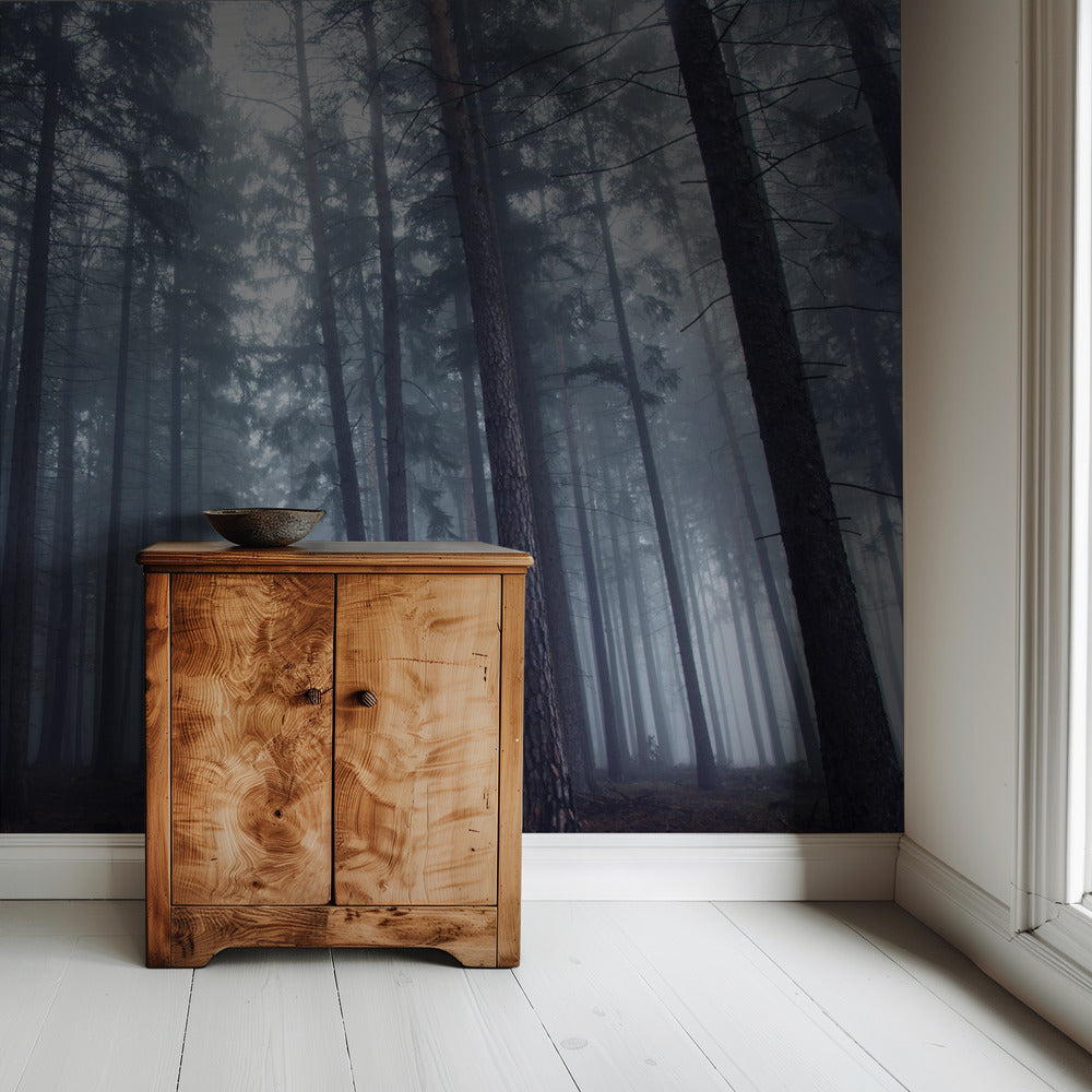 Mysterious foggy forest. | Wallpaper