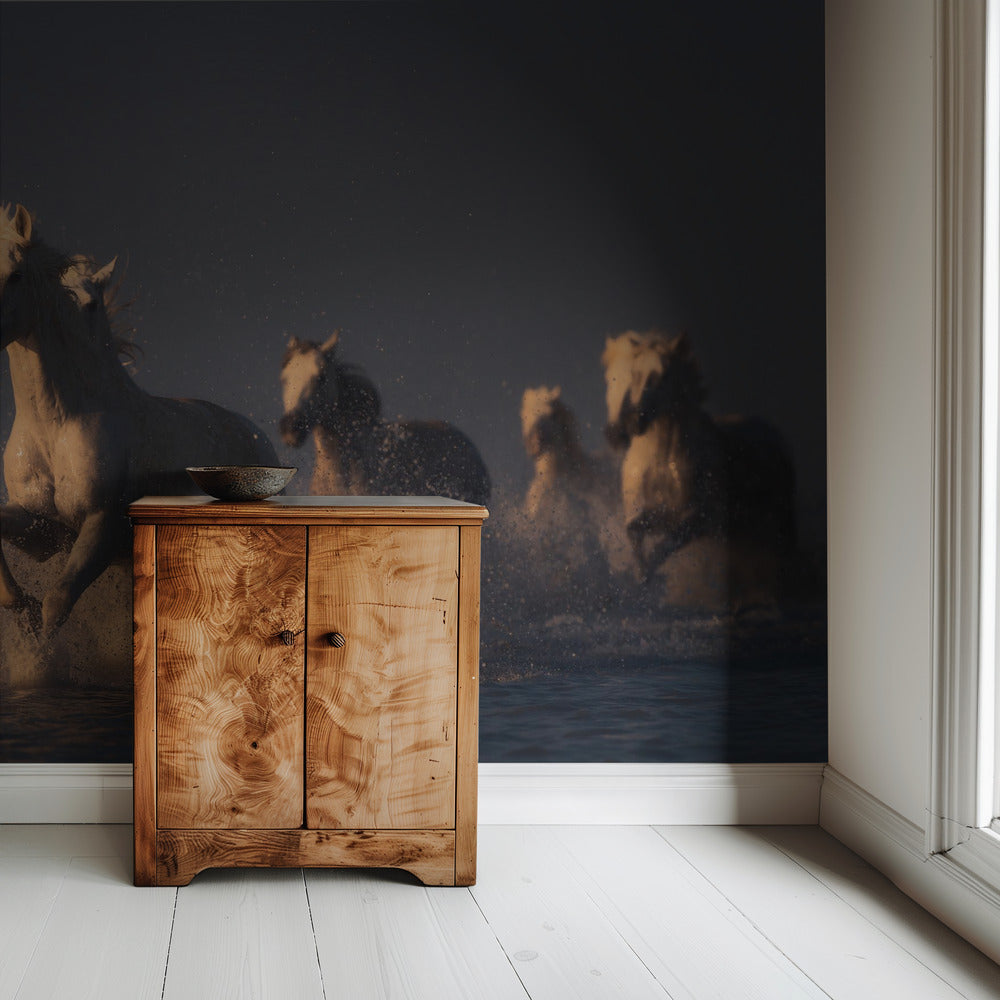 horses in sunset light | Wallpaper