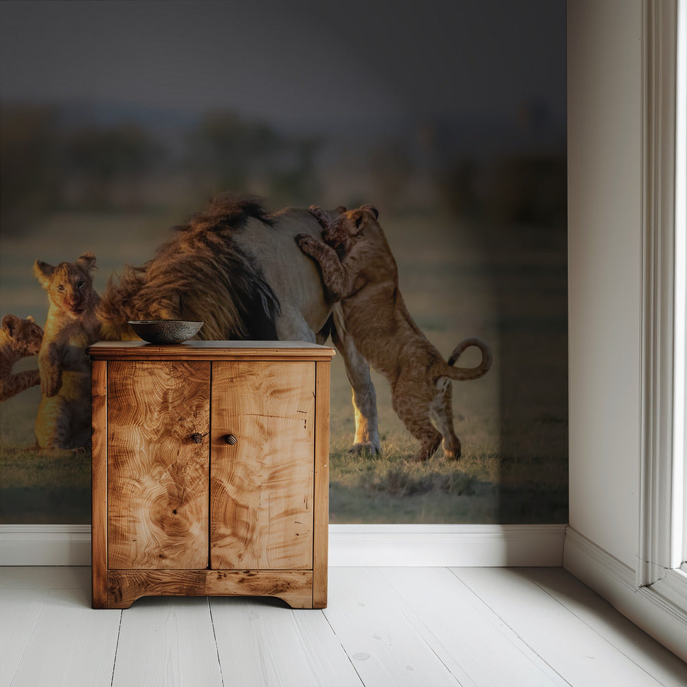 Dad and kids | Wallpaper