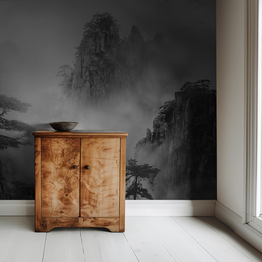 Huang Shan In The Fog | Wallpaper