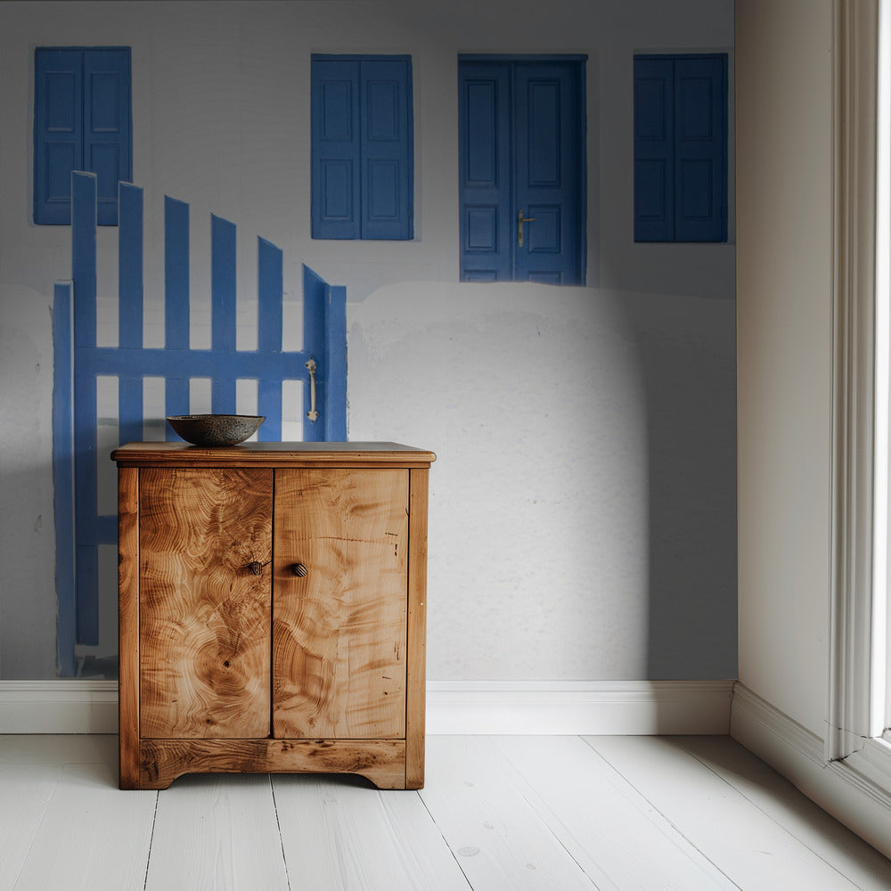 whitewash and blue paint | Wallpaper