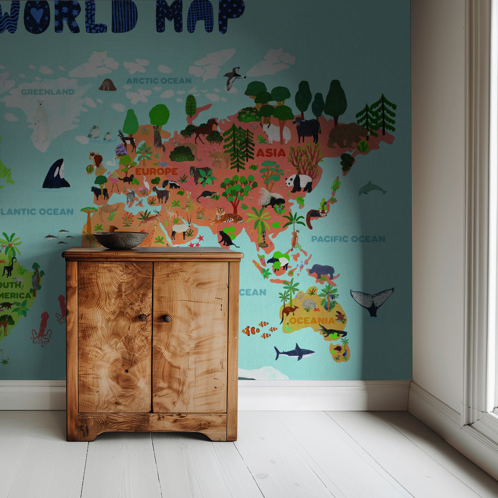 World map for kids | Wallpaper