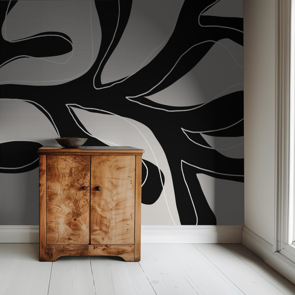 Abstract Twig Black and White | Wallpaper