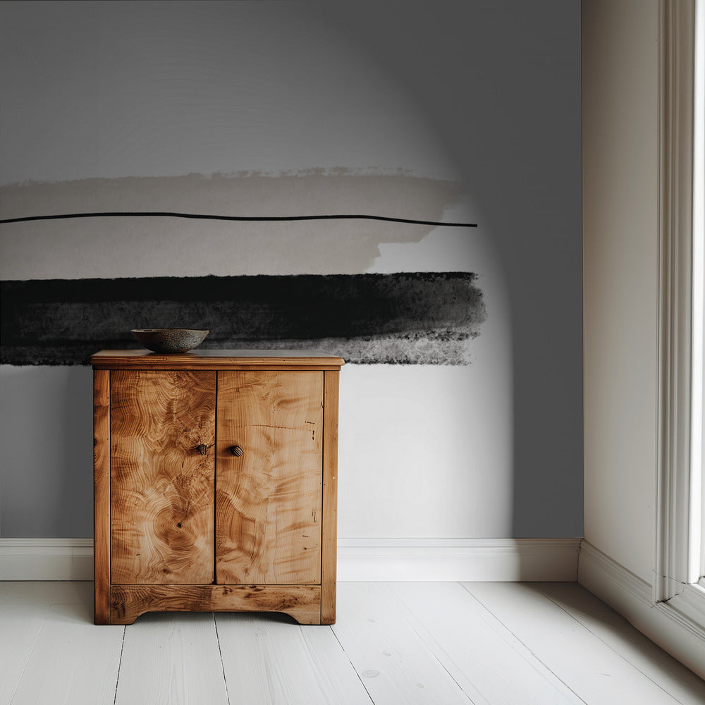 Black And Beige Brushstrokes | Wallpaper