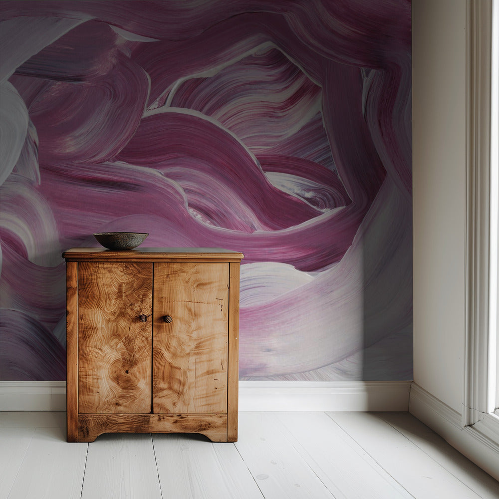 Expressive Pink and White Brushstrokes | Wallpaper