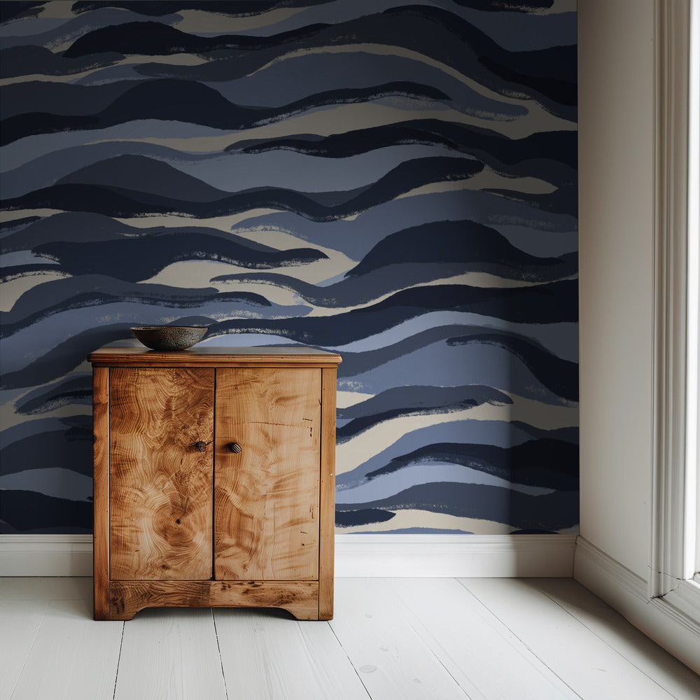 Waves of Indigo | Wallpaper