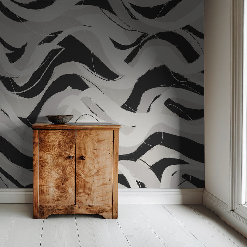 Monochrome Waves | Wallpaper