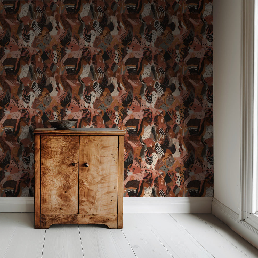 Crimson Mosaic | Wallpaper