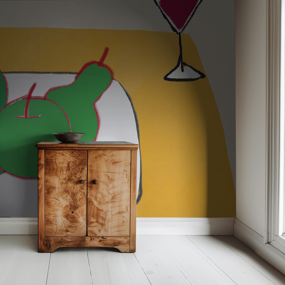 Green pears on the table | Wallpaper