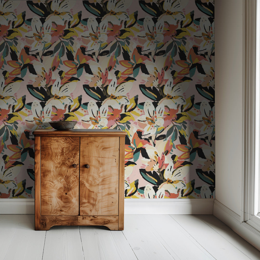 Floral Fusion Bliss | Wallpaper