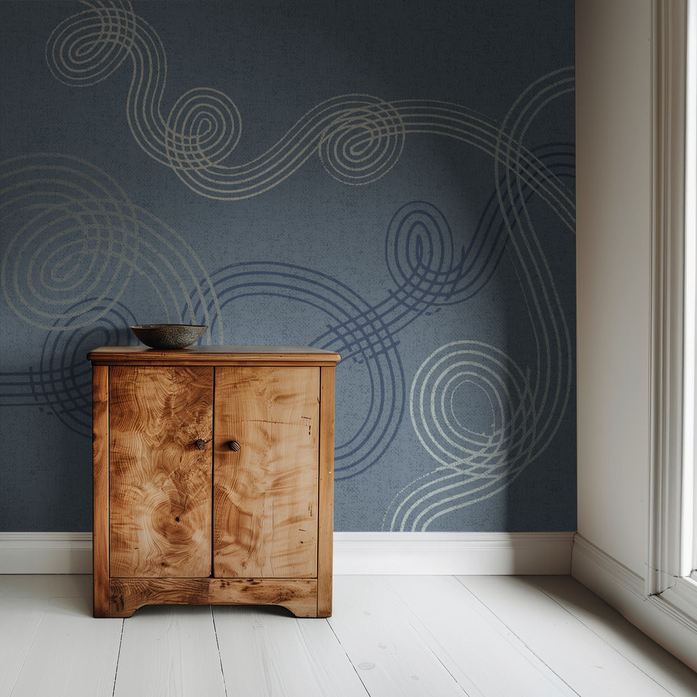 calming essentials loops muted blue | Wallpaper