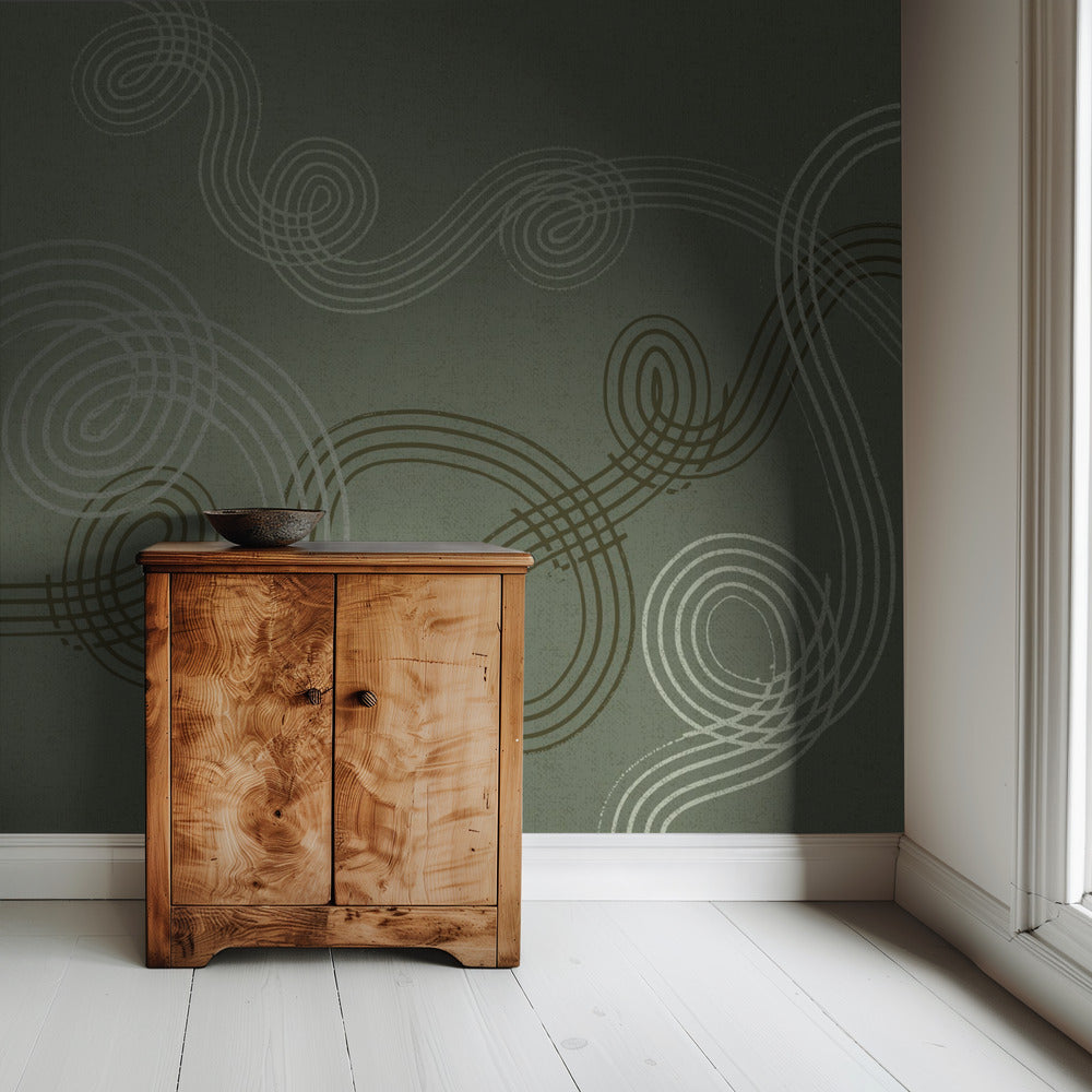 calming essentials loops sage green | Wallpaper