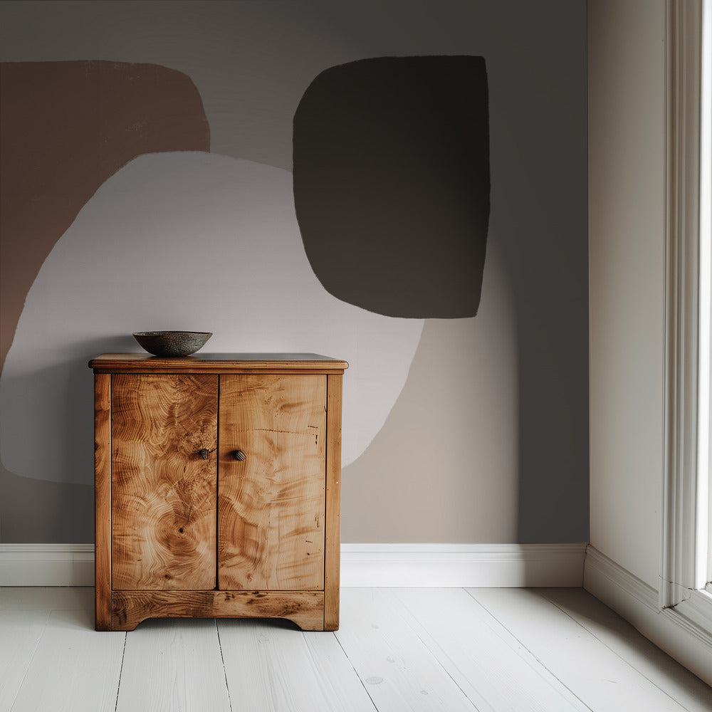 Geometric Shapes in Brown White and Black | Wallpaper