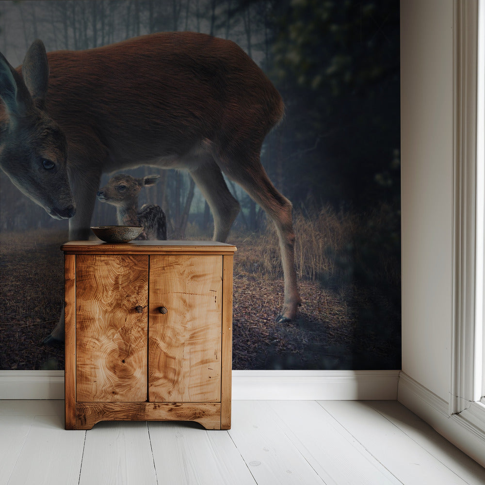 Mother and Fawn | Wallpaper