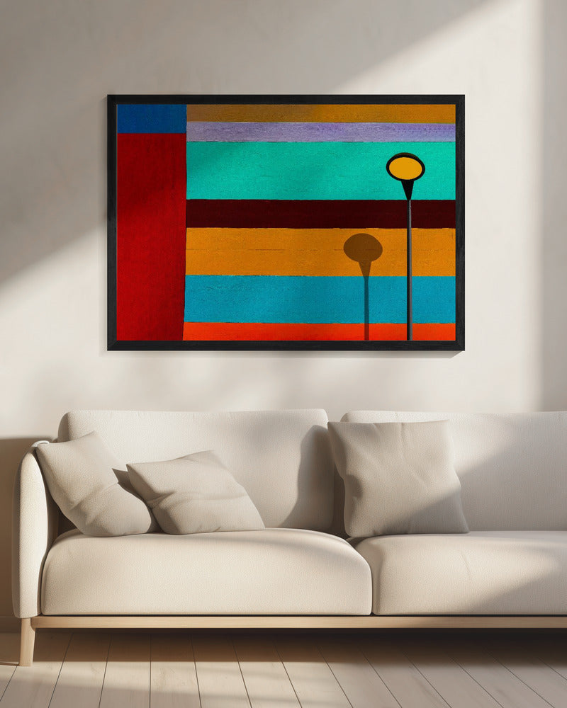 Lamp and striped wall | Canvas