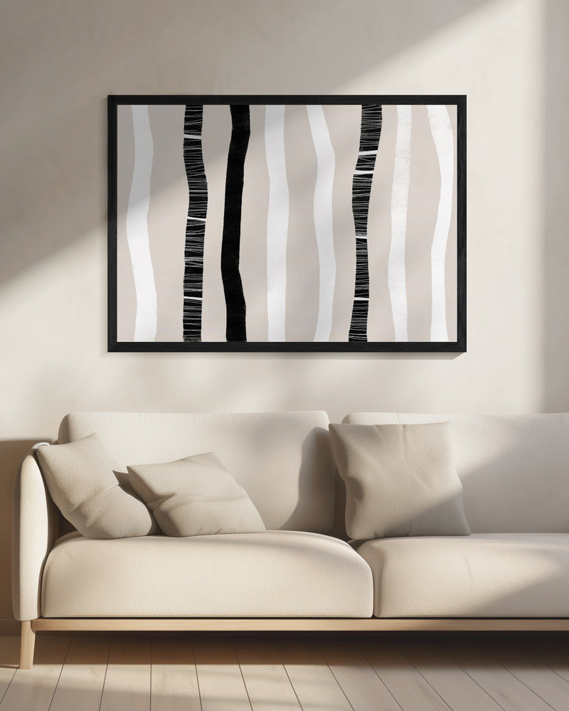 vertical Black And White Stripes | Canvas