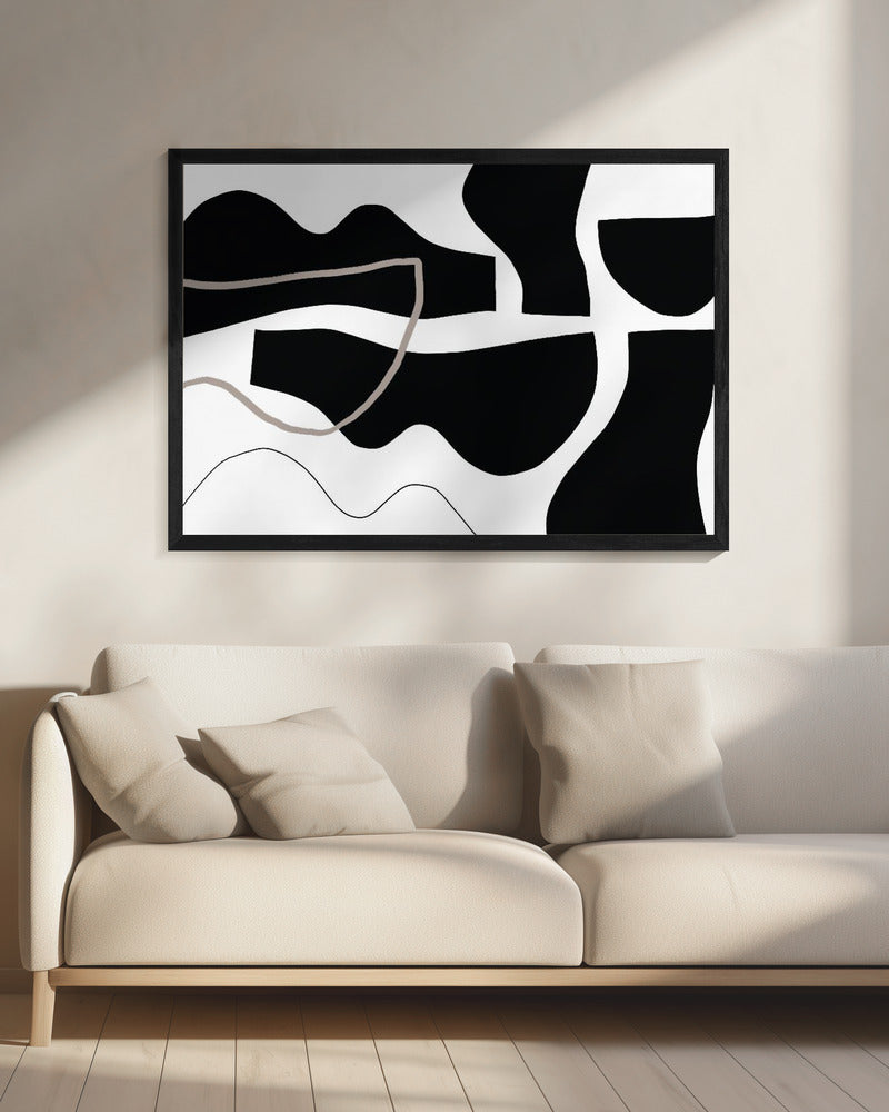 Black Shapes On A White Background | Canvas