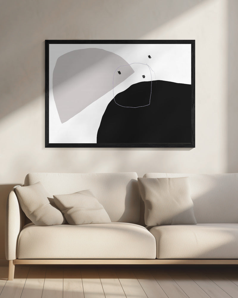 Monochrome Black and Gray Shapes | Canvas